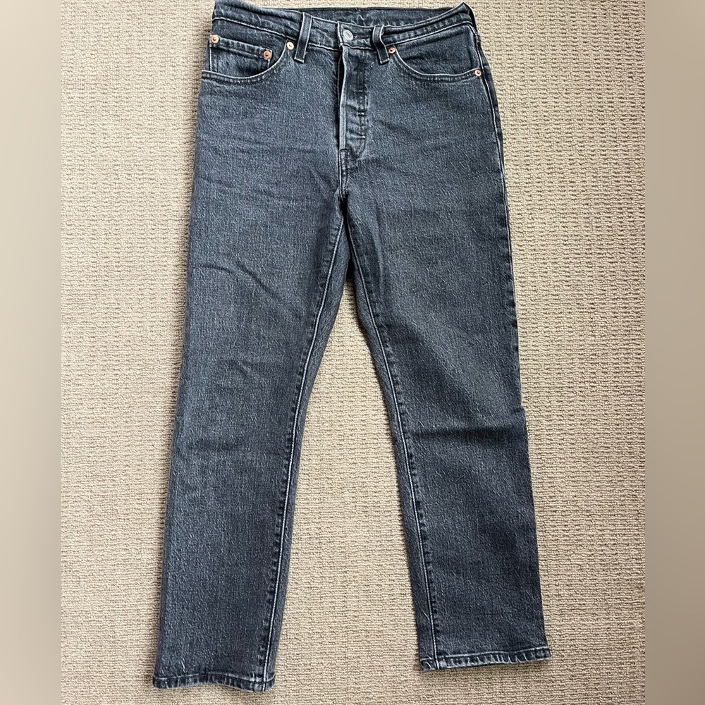 LEVI’S JEANS WEDGIE STRAIGHT FIT 501 (BLACK) - Picture 1 of 7